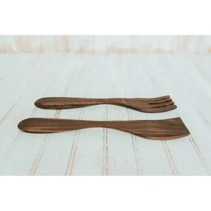 12-inch Walnut Caesar Salad Utensil Set