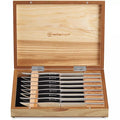 8-Piece Stainless Mignon Steak Knife Set in Olivewood Chest WUSTHOF