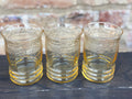 Vintage Yellow Depression Glass Tumblers Set of 3 – Embossed Floral Drinking Glasses
