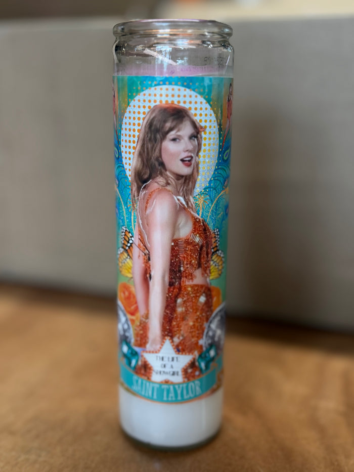 Saint Taylor Devotional Candle — “The Life of a Showgirl” Edition