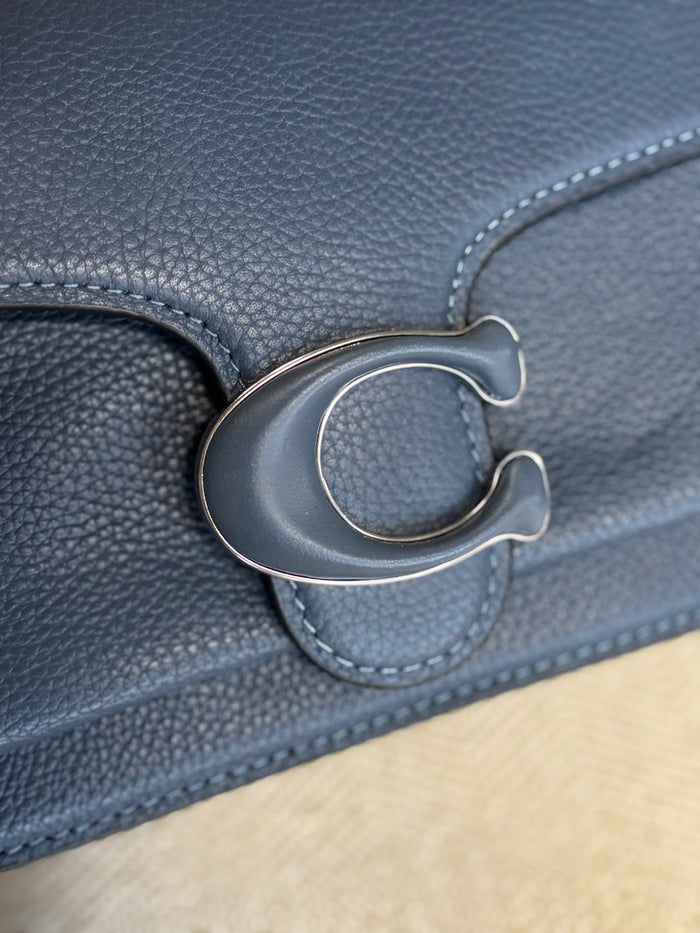 Coach Pebbled Leather C Tab Shoulder Bag – Denim Blue – NWT