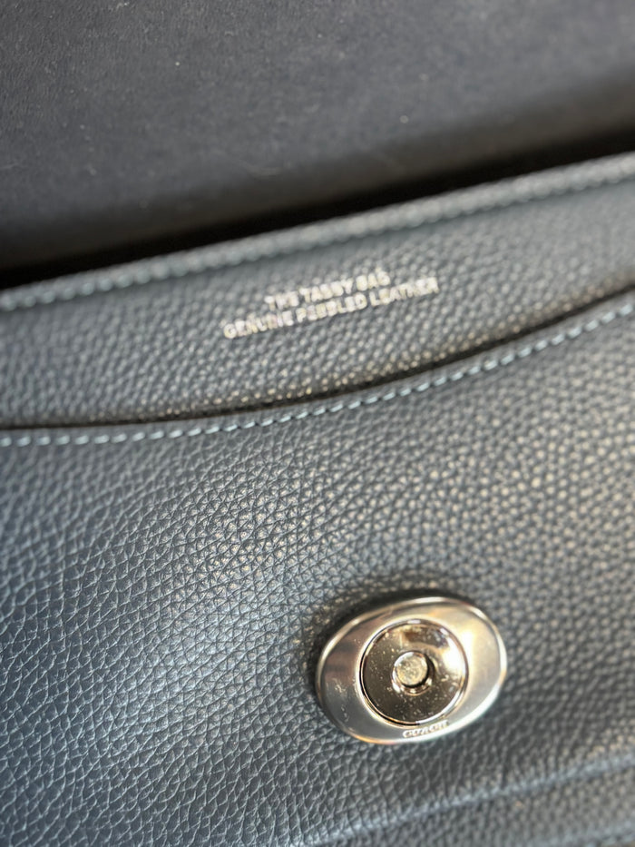 Coach Pebbled Leather C Tab Shoulder Bag – Denim Blue – NWT