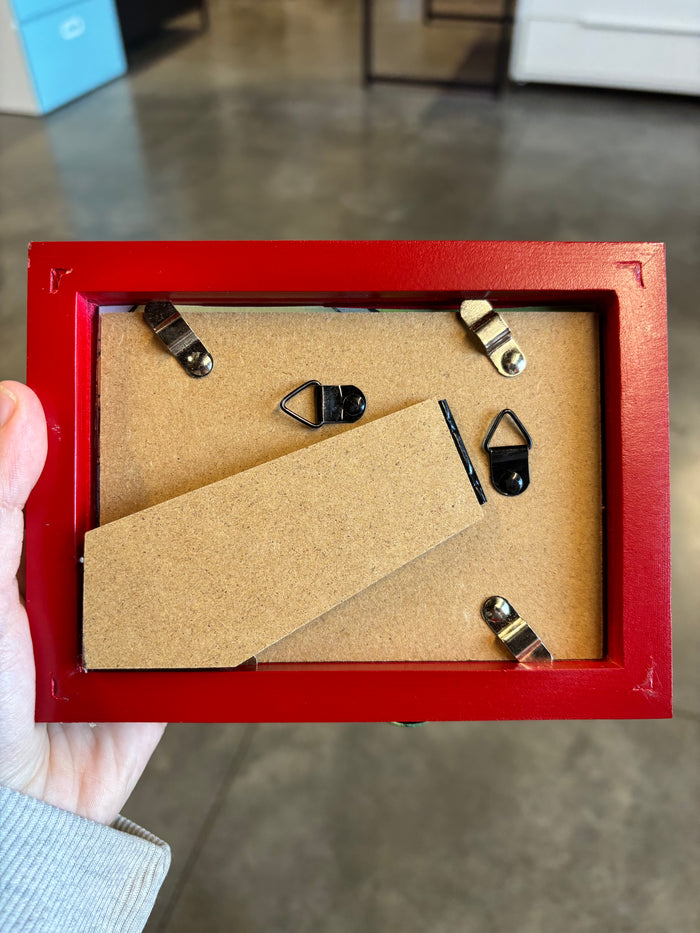 Handmade button frame “witch next door”