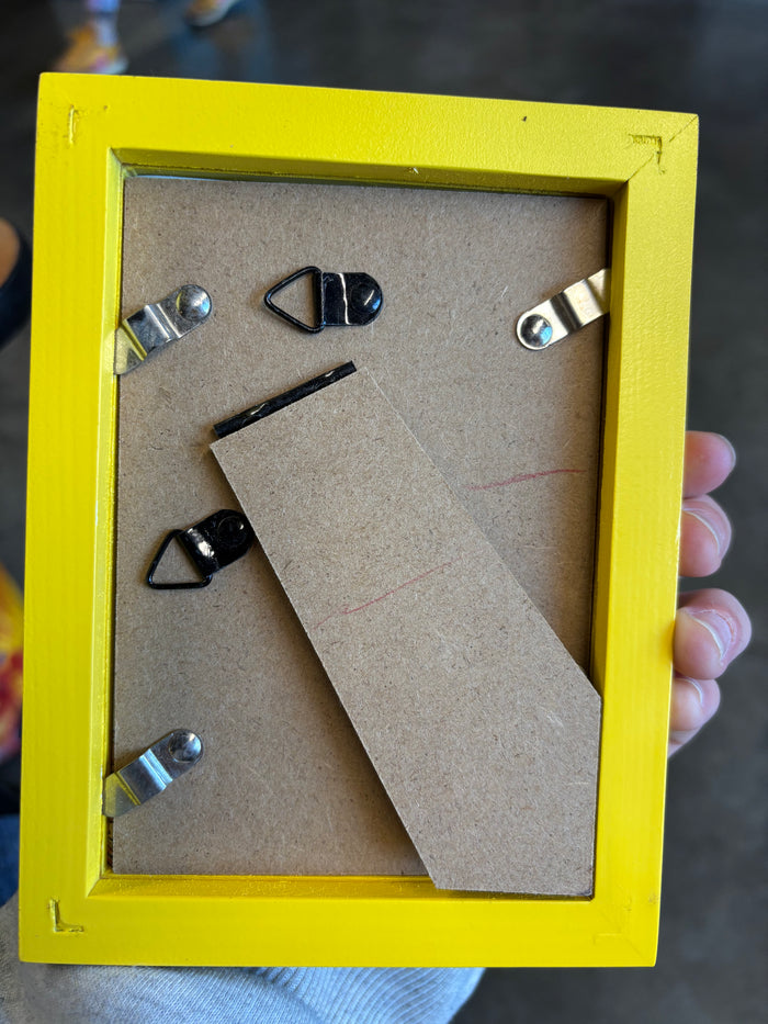 Handmade button frame “witch next door”