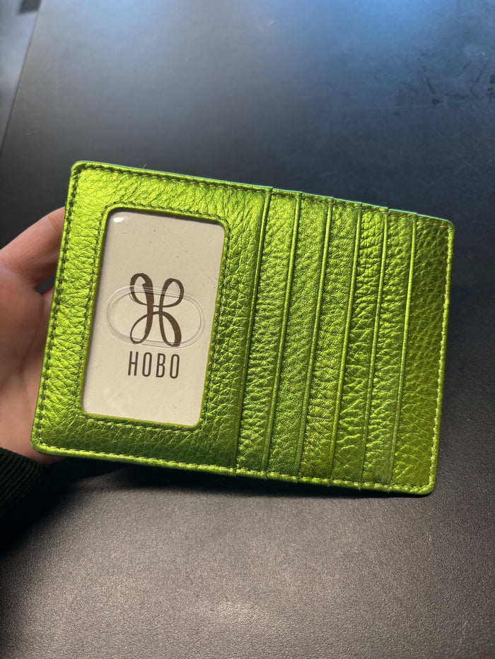 HOBO International Metallic Green Leather Card Wallet – Slim ID Holder
