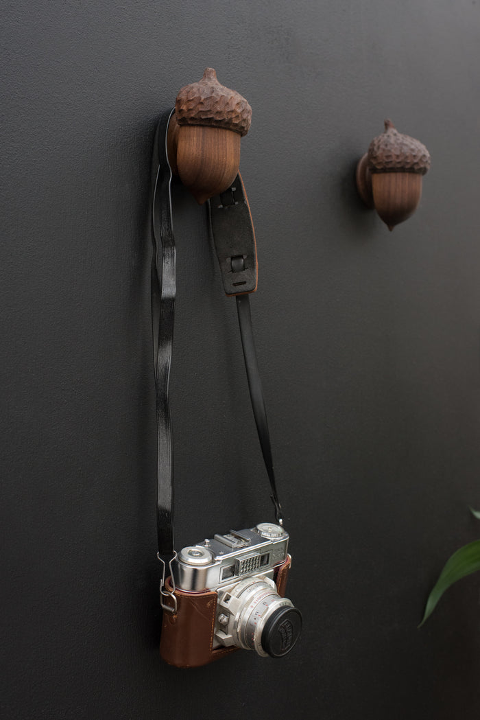 Wood turned acorn wall hooks, hangers