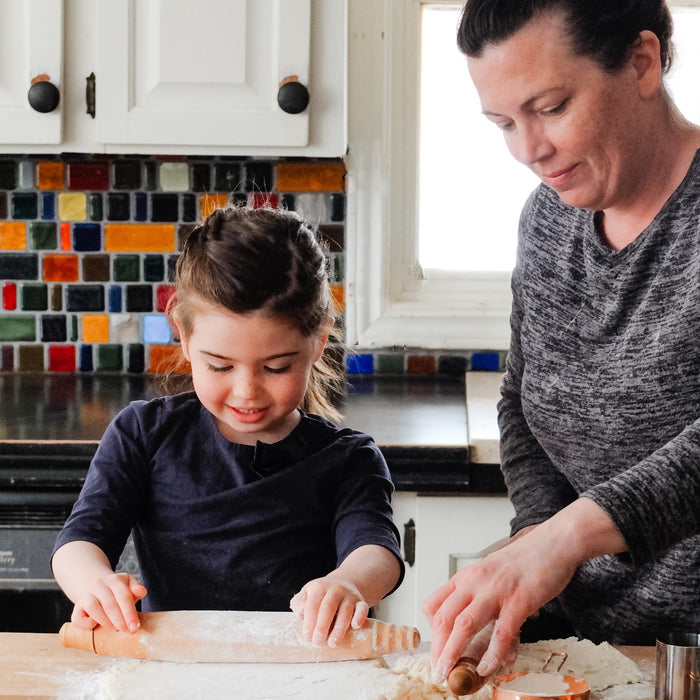 mom & me baking set, tapered pins for kids and adults