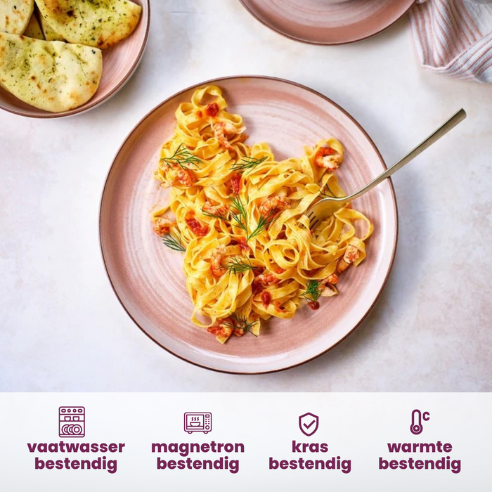 Cosy & Trendy Serviesset Baltic Peach 18-delig / 6 personen - 6 dinerborden, 6 ontbijtborden en 6 kommen