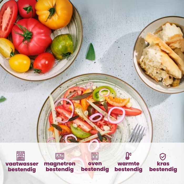Cosy & Trendy Serviesset Sintra Ivy Green 16-delig / 4 personen - 4 dinerborden, 4 ontbijtborden, 4 diepe borden en 4 kommen