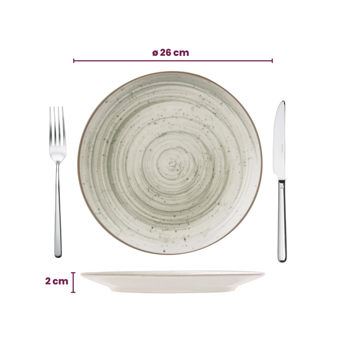Cosy & Trendy Serviesset Sintra Ivy Green 16-delig / 4 personen - 4 dinerborden, 4 ontbijtborden, 4 diepe borden en 4 kommen