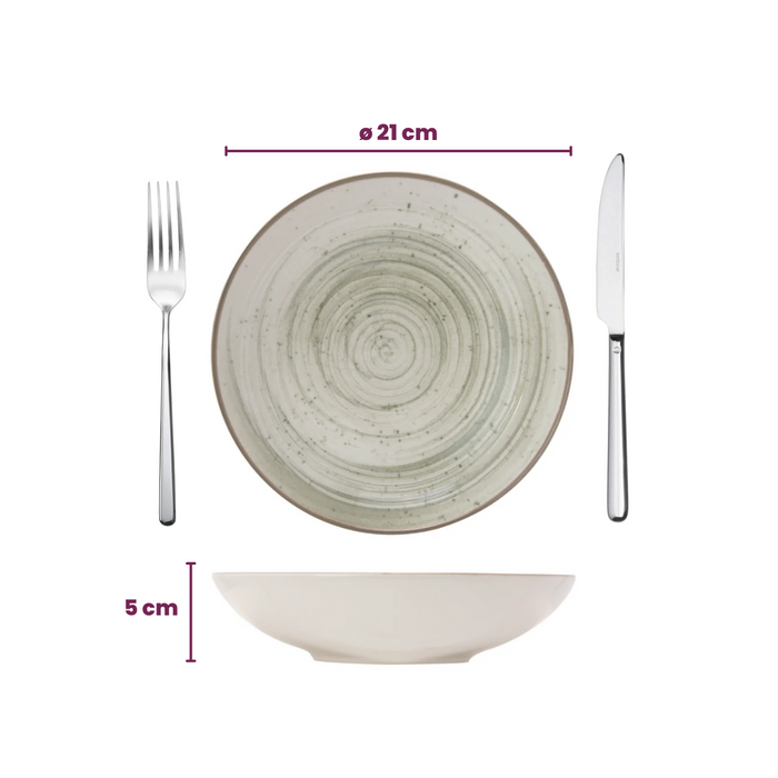 Cosy & Trendy Serviesset Sintra Ivy Green 16-delig / 4 personen - 4 dinerborden, 4 ontbijtborden, 4 diepe borden en 4 kommen