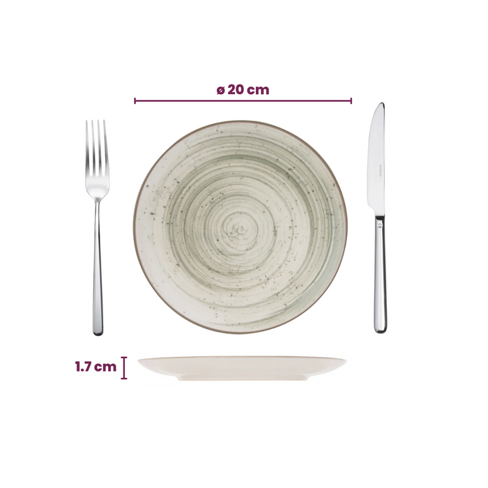 Cosy & Trendy Serviesset Sintra Ivy Green 16-delig / 4 personen - 4 dinerborden, 4 ontbijtborden, 4 diepe borden en 4 kommen
