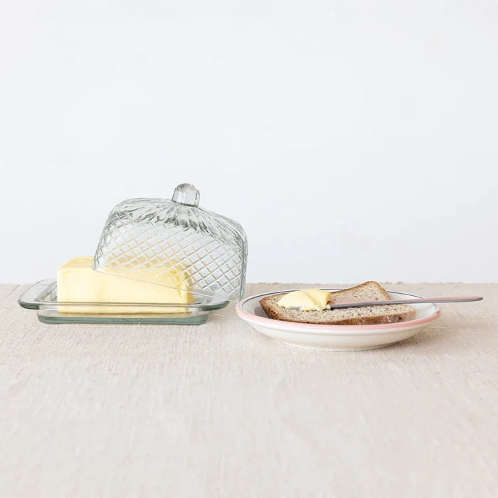 Cut Glass Clear Butter Dish Mugs Browns Kitchen