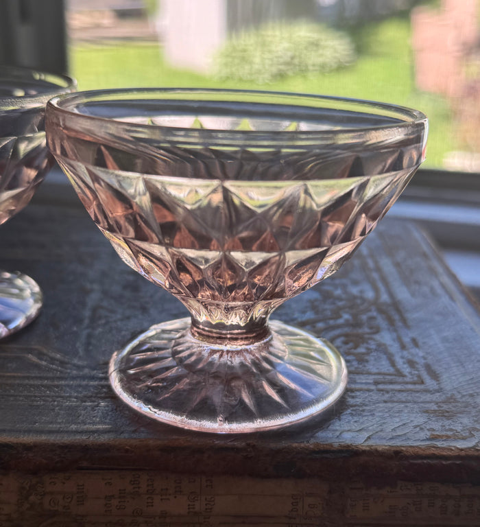 Depression glass dessert cups