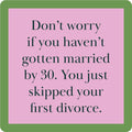 First Divorce Coaster | Funny Party Gift | Home Bar Decor