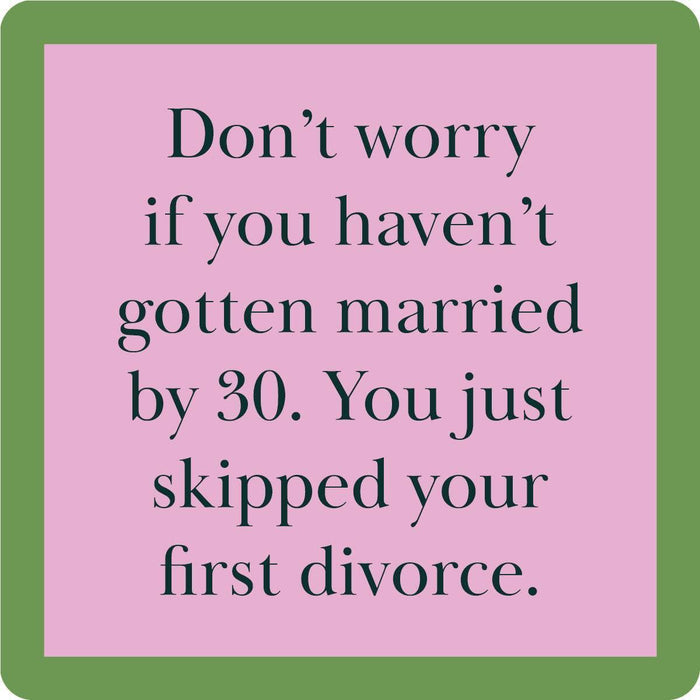 First Divorce Coaster | Funny Party Gift | Home Bar Decor