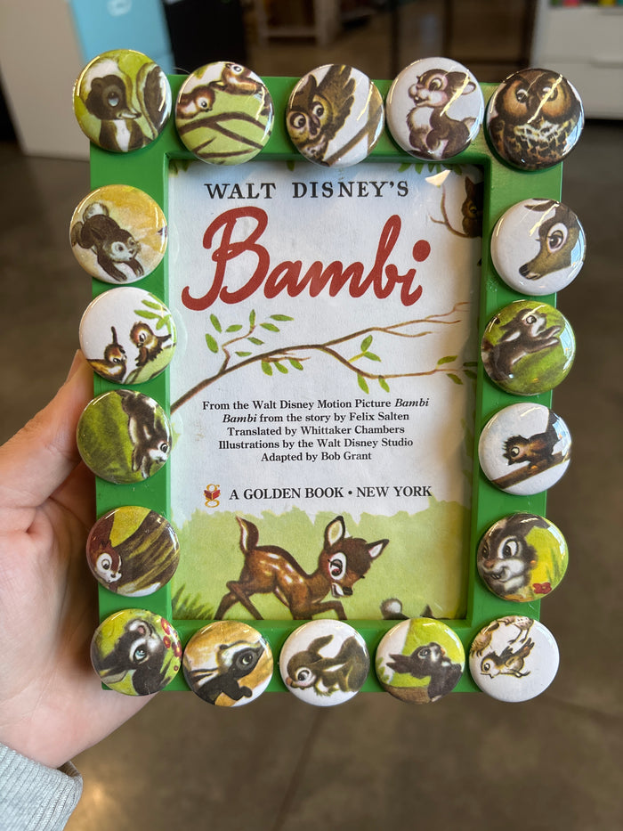 Handmade Bambi button frame