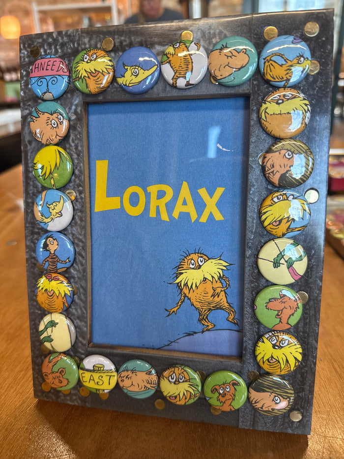 Handmade Lorax button frame