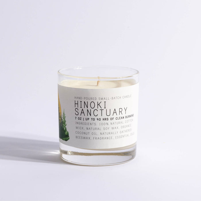 Hinoki Sanctuary - Medium Glass - Just Bee Candle