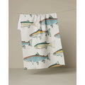 Hooked on Fishing Geometry Tea Towel