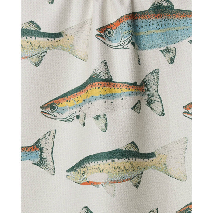 Hooked on Fishing Geometry Tea Towel