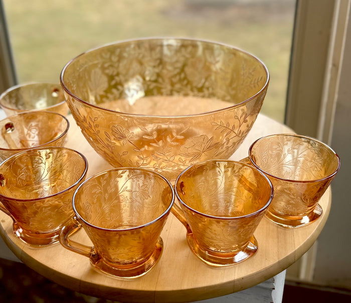 Jeannette glass punch bowl