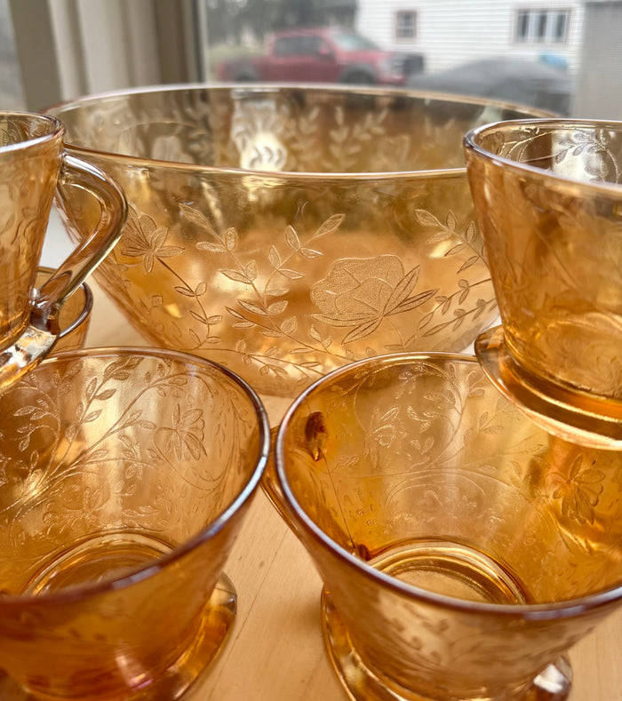 Jeannette glass punch bowl