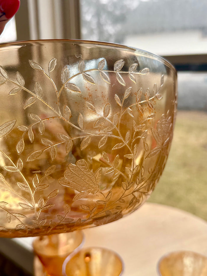 Jeannette glass punch bowl