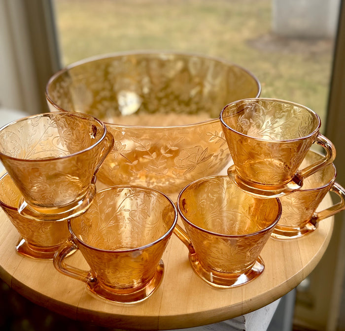 Jeannette glass punch bowl
