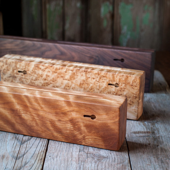 Kitchen Knife Holder, Birdseye Maple - Cattails Woodwork