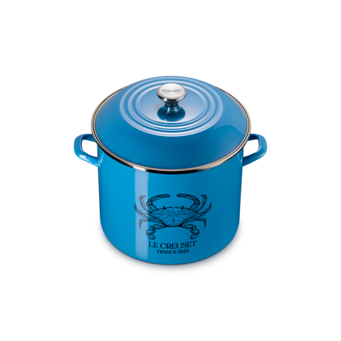 Le Creuset Eos Traditional Stockpot Blue Crab 16 Qt Signature Stainless Steel