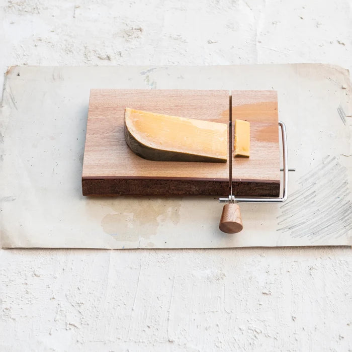 Live Edge Mahogany Wood Cheese Slicer