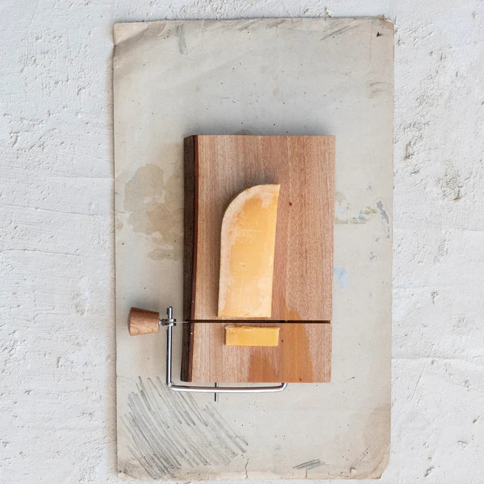 Live Edge Mahogany Wood Cheese Slicer