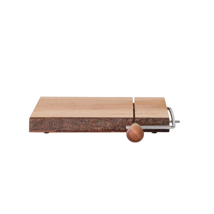 Live Edge Mahogany Wood Cheese Slicer