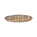Mango Wood & Aluminum Tray Advent Taper Holder