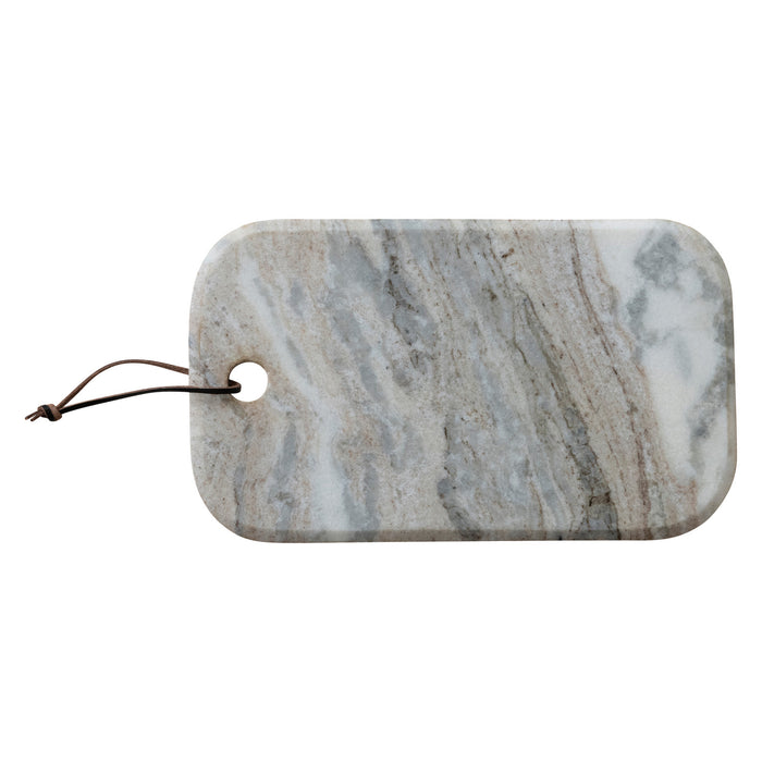 Marble Cheese/Serving Board with Leather Tie, Buff Color