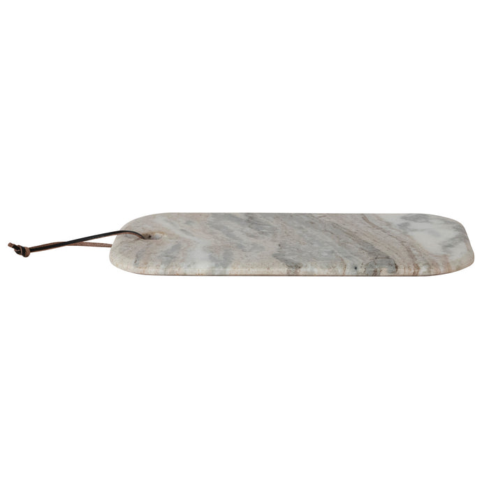 Marble Cheese/Serving Board with Leather Tie, Buff Color