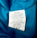 MYAN Velvet Leaf Print Dress – Green Teal Purple Abstract – Made in USA – Flutter Sleeve Festival Retro
