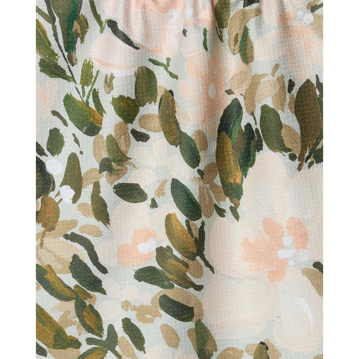 Painted Blossoms Geometry Tea Towel