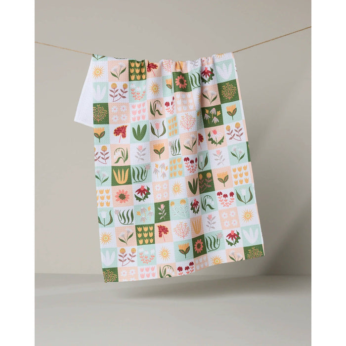 Patchwork Garden Geometry Tea Towel