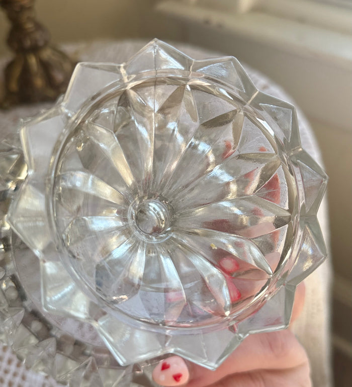 MCM pressed glass candy bowl