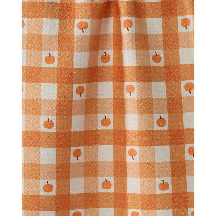 Pumpkin Check Geometry Bar Towel