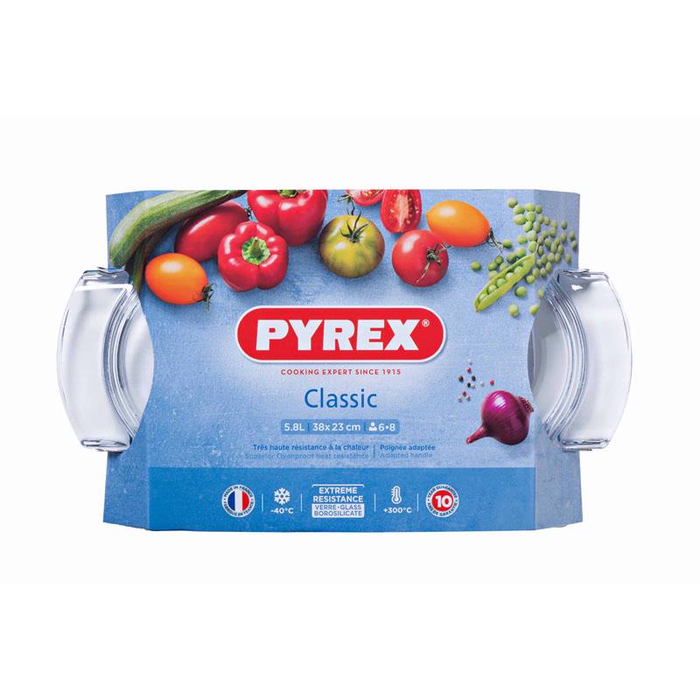 PYREX® Oval Casserole | 4.5L Base + 1.3 Lid = 5.8L