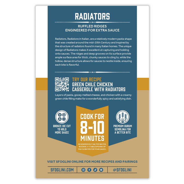 Radiators, Organic Durum Semolina Pasta