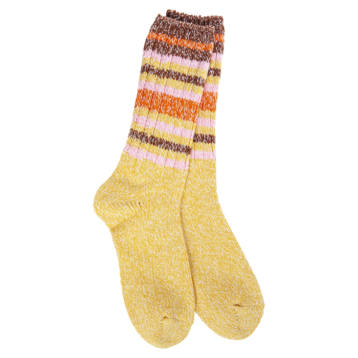 Ragg Crew Socks in Honey Stripe