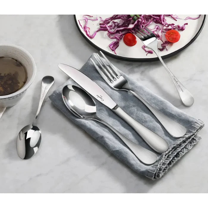 RAIN Series 20-Piece Flatware Set, Stainless Steel, Matte Finish Handle
