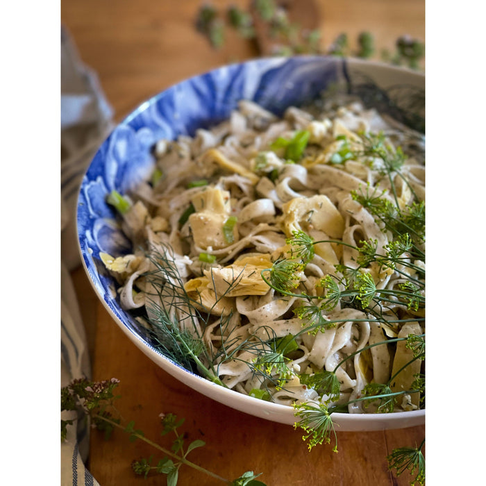 Roasted Garlic and Basil Fettuccine
