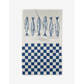 Sardine Check Blue Tea Towel