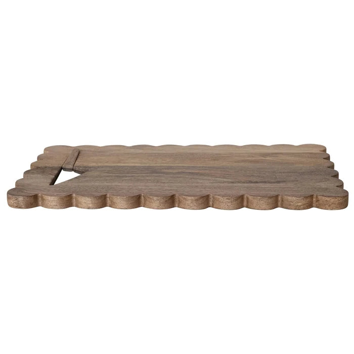 Scalloped Mango Wood Cheese Serving Board with Cheese Knife