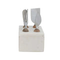 Stainless Steel Cheese Server with Marble Base CREATIVE CO-OP